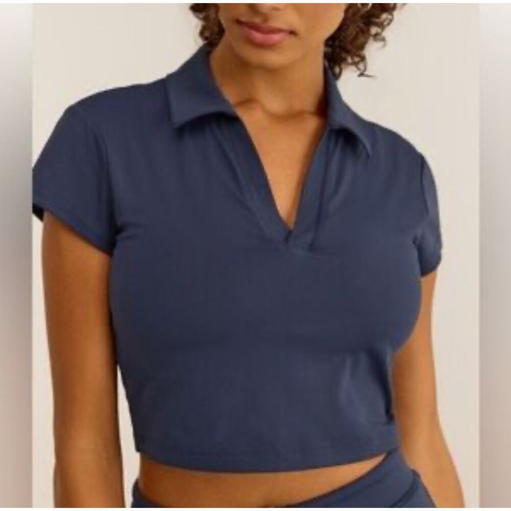 Z Supply Active Fair Play Cropped Polo NWT Size small Retail $79